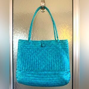 Woven Blue Tote Bag